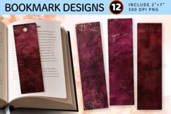 Luxury Burgundy PNG Bookmark Sublimation Design Product Image 1