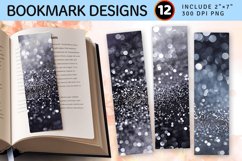 Twilight Silver Glitter PNG Bookmark Sublimation Design Product Image 1