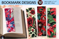 Red Passion Flowers Bouquet PNG Bookmark Sublimation Designs Product Image 1