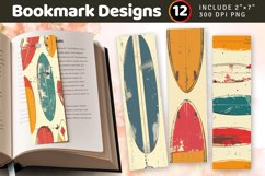 Vintage Surfboards PNG Bookmark Sublimation Designs Product Image 1
