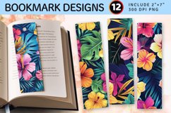 Bright Tropical Flowers PNG Bookmark Sublimation Designs Product Image 1