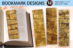 Gold Brick Wall PNG Bookmark Sublimation Design Product Image 1