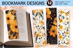Mustards Blooms PNG Bookmark Sublimation Designs Product Image 1