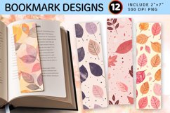 Cute Romantic Leaves PNG Bookmark Sublimation Designs Product Image 1