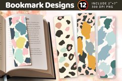 Pastel Leopard Print PNG Bookmark Sublimation Designs Product Image 1