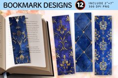 Luxury Royal Blue PNG Bookmark Sublimation Design Product Image 1