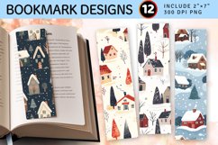 Winter Huts &amp; Houses PNG Bookmark Sublimation Designs Product Image 1