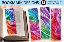 Rainbow Satin Cloth PNG Bookmark Sublimation Designs Product Image 1
