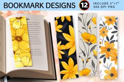 Yellow Flowers PNG Bookmark Sublimation Design Product Image 1