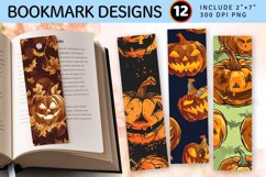 Halloween with Pumpkin PNG Bookmark Sublimation Design Product Image 1