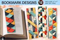 Retro Abstract Geometric PNG Bookmark Sublimation Design Product Image 1