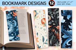 Mermaid Flowers PNG Bookmark Sublimation Designs Product Image 1