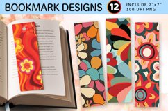 Abstract Groovy Flowers PNG Bookmark Sublimation Designs Product Image 1