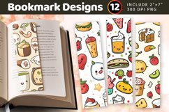 Kawaii Food PNG Bookmark Sublimation Designs Product Image 1