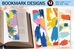 Colorful Paint Smudges PNG Bookmark Sublimation Design Product Image 1
