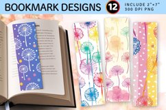 Rainbow Dandelions PNG Bookmark Sublimation Designs Product Image 1