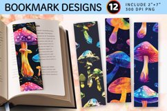 Tie-Dy Mushroom PNG Bookmark Sublimation Design Product Image 1