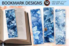 Winter Frozen Flowers PNG Bookmark Sublimation Designs Product Image 1