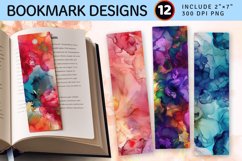 Alcohol Ink Blooms PNG Bookmark Sublimation Designs Product Image 1
