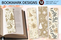Beige Christmas PNG Bookmark Sublimation Design Product Image 1