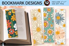 Daisy Smile Boho PNG Bookmark Sublimation Design Product Image 1