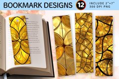Gold Stained Glass PNG Bookmark Sublimation Designs Product Image 1