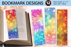Rainbow Bokeh PNG Bookmark Sublimation Designs Product Image 1