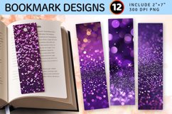 Purple Glitter PNG Bookmark Sublimation Designs Product Image 1