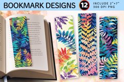 Rainbow Fern PNG Bookmark Sublimation Designs Product Image 1