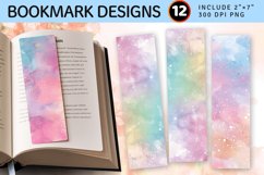 Pastel Sparkly Watercolor PNG Bookmark Sublimation Designs Product Image 1