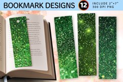 Green Glitter Textures PNG Bookmark Sublimation Design Product Image 1