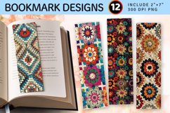 Boho Granny Crochet PNG Bookmark Sublimation Designs Product Image 1