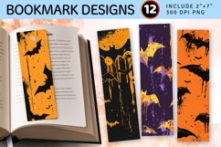 Halloween Glitter Drip Bats PNG Bookmark Sublimation Design Product Image 1