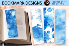 Watercolor Blue Skies Paint Spots PNG Bookmark Sublimation D Product Image 1