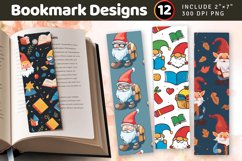 Gnome Back to School PNG Bookmark Sublimation Designs Product Image 1