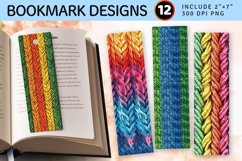 Knitted Rainbow PNG Bookmark Sublimation Designs Product Image 1