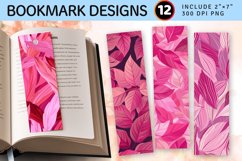 Pink Abstract Leaves PNG Bookmark Sublimation Designs Product Image 1