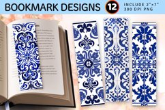 Portuguese Azulejo Blue Delft PNG Bookmark Sublimation Desig Product Image 1