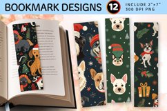 Dogs Christmas PNG Bookmark Sublimation Design Product Image 1
