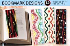 Wavy Line Christmas PNG Bookmark Sublimation Design Product Image 1
