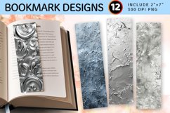 Luxury Silver PNG Bookmark Sublimation Design Product Image 1