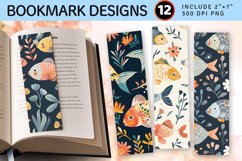 Cute Floral Fishes PNG Bookmark Sublimation Designs Product Image 1