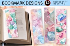 Pastel Gemstone PNG Bookmark Sublimation Des Product Image 1