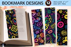 Funky Neon Motifs PNG Bookmark Sublimation Designs Product Image 1