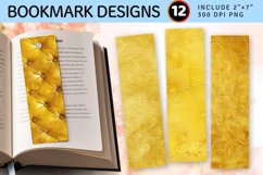 Luxury Yellow PNG Bookmark Sublimation Design Product Image 1
