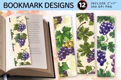 Grapes Fruit PNG Bookmark Sublimation Designs Product Image 1