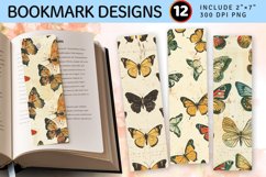 Vintage Butterfly PNG Bookmark Sublimation Designs Product Image 1
