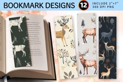 Forest Deer PNG Bookmark Sublimation Designs Product Image 1