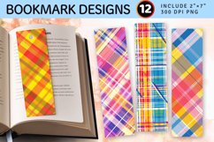 Bright Summer Plaid PNG Bookmark Sublimation Design Product Image 1