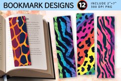 Rainbow Animal Print PNG Bookmark Sublimation Designs Product Image 1